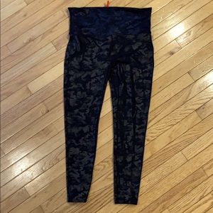 Faux leather camo leggings